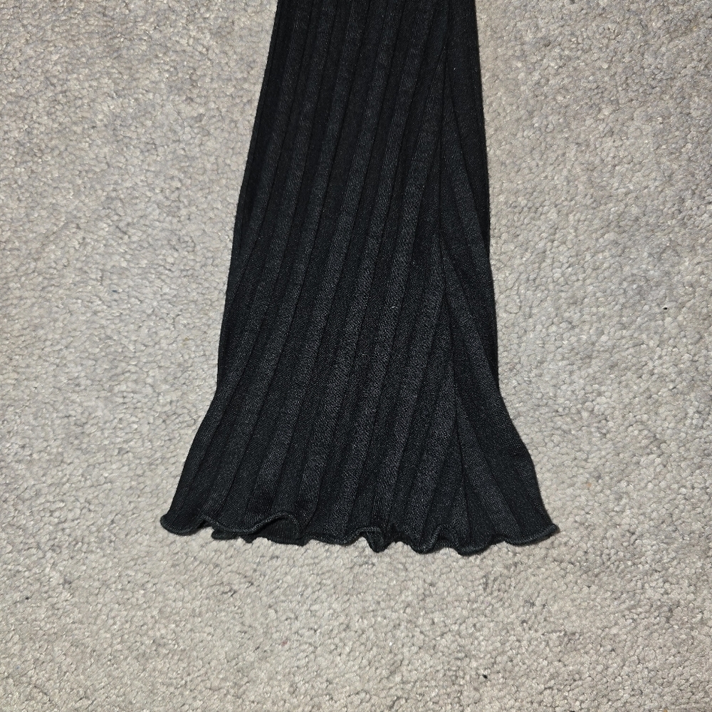Simon Miller Black Ribbed Long Sleeve  Dress Large - Picture 6 of 9